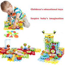 81Pcs Electric Gears 3D Building Blocks Kits DIY Free Assembly Educational Baby Plastic Gear Toys For Children's Birthday Gifts