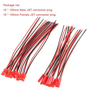 10pairs 10cm 15cm JST male to female 20AWG 100mm 150mm connector plug cable for RC lipo battery spare part free shipping