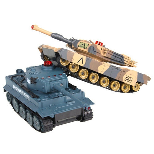 2pcs 1/32 Scale Twin Infrared Battle Tank Shooting Military BB Fighting Bullets Car Toys with Rotate Life Indicator