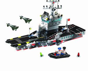 Enlighten Building Block Boat Military Navy Aircraft Carrier Battle Ship 508pcs (Without Original Packing Box)