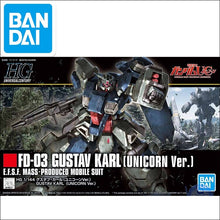 Japaness Gundam Model HG 1/144 HGUC 221 1/144 FD-03 GUSTAV KARL UNICORN Mobile Suit Kids Toys BANDAI