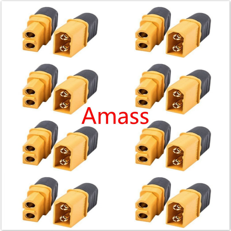 10 x Amass XT60+ Plug Connector With Sheath Housing 5 Male 5 Female (5 Pair ) servo spare parts