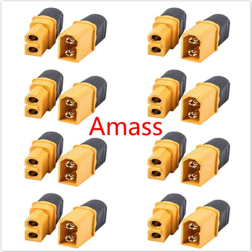 10 x Amass XT60+ Plug Connector With Sheath Housing 5 Male 5 Female (5 Pair ) servo spare parts