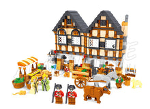 1722pcs Castle Series Medieval Market Village Assemble DIY Model Building Blocks Children Gifts sets Compatible with Lego