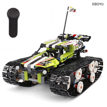EBOYU(TM) 410pcs 2.4Gh Block Tank 2CH DIY Building Bricks Block Racing Tank 13023/24 DIY RC Racer Tank Educational RC Tank Toy