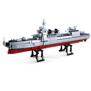 Submarine Military Ship Aircrafted Carrier Warship Battle Cruiser Frigate Model Building Blocks Bricks Toys Compatible Legoes