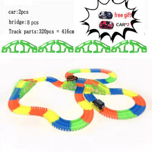 Racing Bend Rail Track Led Electronic Flash Light Car DIY Toy Kids Gift Railway Magical Glowing Flexible Track Car Toys Children