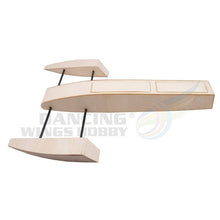 RC Speed Boat 495mm Wooden Sponson Outrigger Shrimp Racing Boat Model Building Kits Radio Remote Control Speedboat