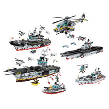 Enlighten Building Block Military Battle Sea Force Enterprise Aircraft Carrier Battle Group Educational Bricks Toy Boy Gift