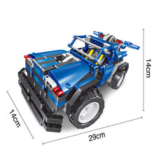 Off-Road Police Mechanical Master 445PC Assembly Block RC Car 2-in-1 Truck & Roadster Kit RC Remote Control Car Racing Toy Car