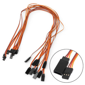 10Pcs 500mm Servo Extension Lead Wire Cable For RC Futaba JR Male to Female 50cm