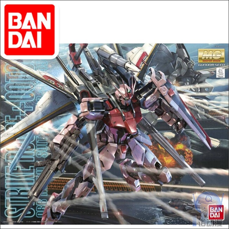 Japaness BANDAI Original Gundam MG 1/100 Model Strike Rouge RM SEED DESTINY Mobile Suit Kids Toys With Holder