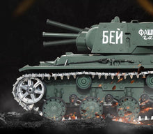 Russia KV-1 Armored Remote Control Battle Tank Model 1:16 Metal/Plastic Turret Rotation Simulation Light Sound Smoke Boy RC Tank