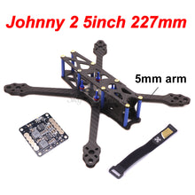 Johnny 2 5inch X5 227 wheelbase 227mm Pure Carbon Fiber FPV Quadcopter Frame with 5mm Arm / 5V 12V PDB for RC Racing Drone 220mm
