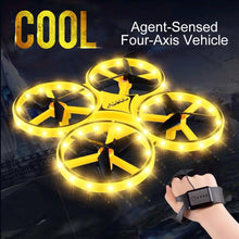 Mini Quadcopter Induction Drone Smart Watch Remote Sensing Gesture RC Aircraft UFO Somatosensory Noctilucent Interaction RC Toy