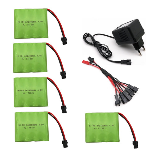 4.8V 2400mAh Ni-MH Battery With 5 in 1 Charger For Remote Control Toys Lighting Electric Tool AA Group RC TOYS Battery Group