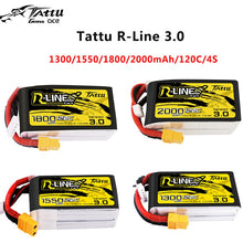 Tattu R-line Rline Version 120C V3 3.0 1300/1550/1800/2000mAh 4S 14.8V Lipo Battery XT60 Plug for FPV Racing Drone RC Quadcopter