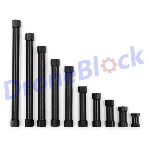 8PCS M3 Aluminum Standoff Hex Spacer column Black Round Section Lightweight Knurled DIY FPV Quadcopter Drone Multirotor RC