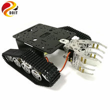 DOIT Tank Chassis with Mechanical Claw, Tracked Chassis with Gripper, Tracked Vehicles, Tank Robot,RC Tank for DIY Robot Project