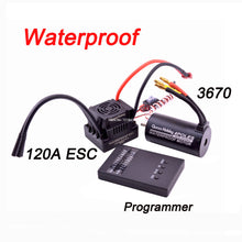 Waterproof 3650 3900KV / 3660 3300KV / 3670 2150KV Brushless Motor 60A 80A 120A Brushless ESC Combo Set for 1/8 1/10 RC Car