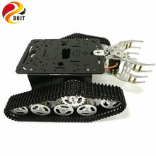 DOIT Tank Chassis with Mechanical Claw, Tracked Chassis with Gripper, Tracked Vehicles, Tank Robot,RC Tank for DIY Robot Project