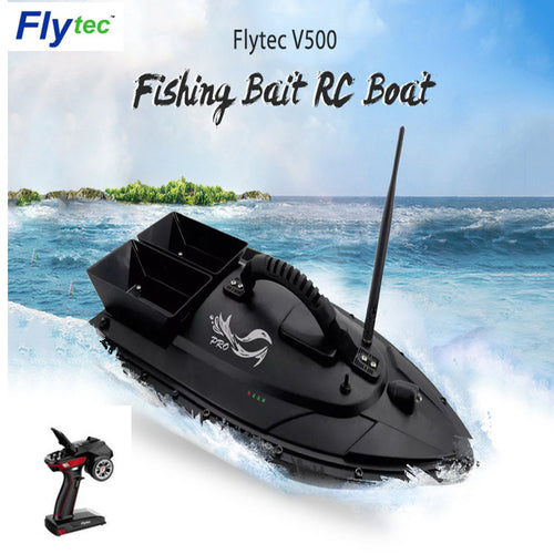Portable Flytec V500 RC Boat Toy Fishing Bait 500m Remote Fish Finder Double Motor 5.4km/h RC Ship with Transmitter Blue Light