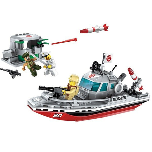 Enlighten Building Block Military Battle Sea Force Coastline Conflict 3 Figures 235pcs Educational Bricks Toy Boy Gift