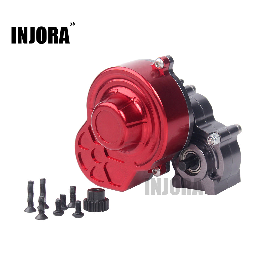 INJORA Complete Metal SCX10 Gearbox Transmission Box with Gear for 1/10 RC Crawler Axial SCX10 Upgrade RC Car Parts