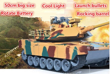 50cm Big Size America M1A2 2.4G Remote Control Tank 1:18 RC Battle Tank Bullet launch Tracked gun barrel 320 degree rotate tank