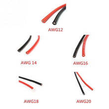 2M AWG Soft Silicone High Temperature Resistance Flexible Wire Cable 12-20 AWG (1 Meter Red + 1 Meter Black) for RC Toys