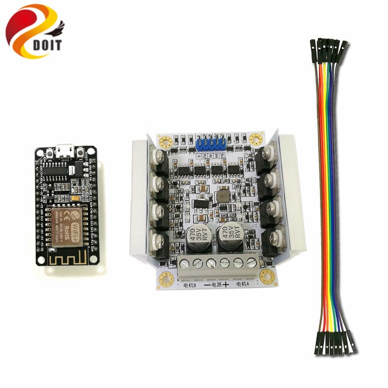 NodeMcu V3 Lua WiFi Internet of Things Development board+DC Big Power Motor Drive Board+F-F Dupont Line for Robot Tank Car
