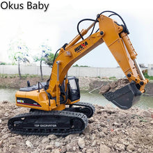 2019 Brand New Toys 15 Channel 2.4G 1/14 RC Excavator Charging RC Car With Battery RC Alloy Excavator RTR For kids