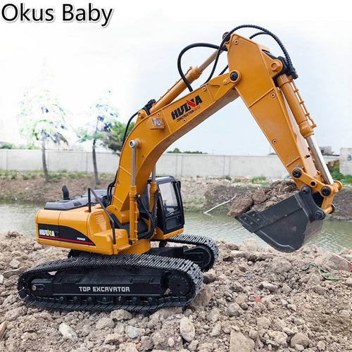 2019 Brand New Toys 15 Channel 2.4G 1/14 RC Excavator Charging RC Car With Battery RC Alloy Excavator RTR For kids