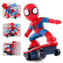 Never Fall Down RC Skateboard Spiderman Light Sound Toys Flash RC Toy for Kids RC Skateboard