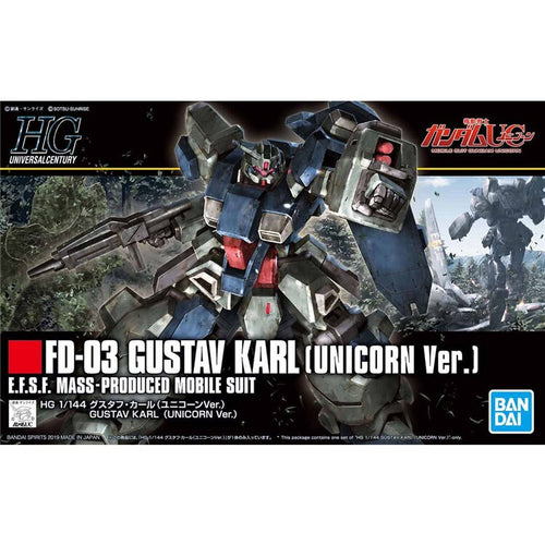 Original Japaness Gundam Model FD-03 GUSTAV KARL UNICORN Mobile Suit Kids Toys With Holder