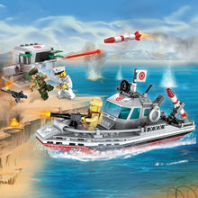 mylb new Military War Coastline Dispute Boat Military Battle Sea Force Overload Tank Army Soldiers Figures Building Brick Toys