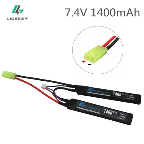 Limksey Lipo 2S Battery 7.4V 1400mAh 30C MAX 60 W Mini Tamiya Plug Airsoft Gun Model For Remote Control Toys BB Gun