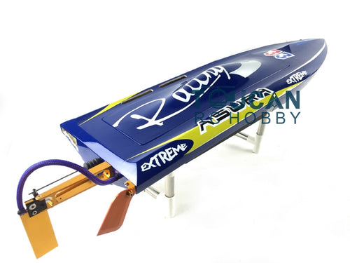 H750 PNP Shark Fiber Glass Electric Racing Speed RC Boat W/1750kv Brushless Motor/120A ESC/ Servo Prevent Capsized Blue TH02639