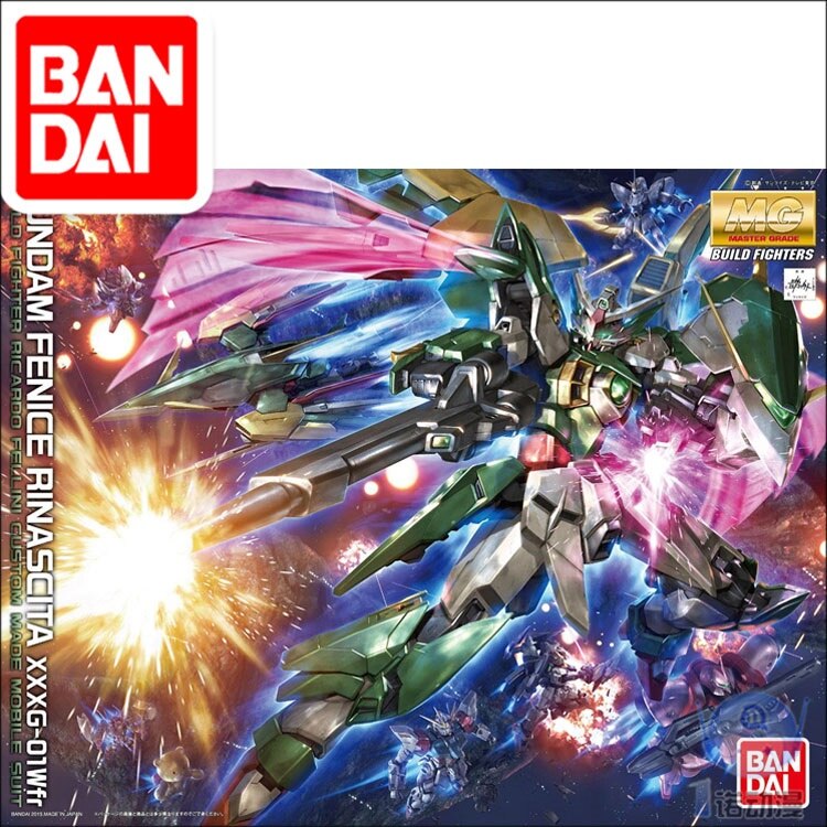 Japaness BANDAI Original Gundam MG 1/100 Model FENICE RINASCITA WING Mobile Suit Kids Toys With Holder
