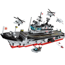 Enlighten Building Block Military Battle Sea Force Enterprise Aircraft Carrier Battle Group Educational Bricks Toy Boy Gift