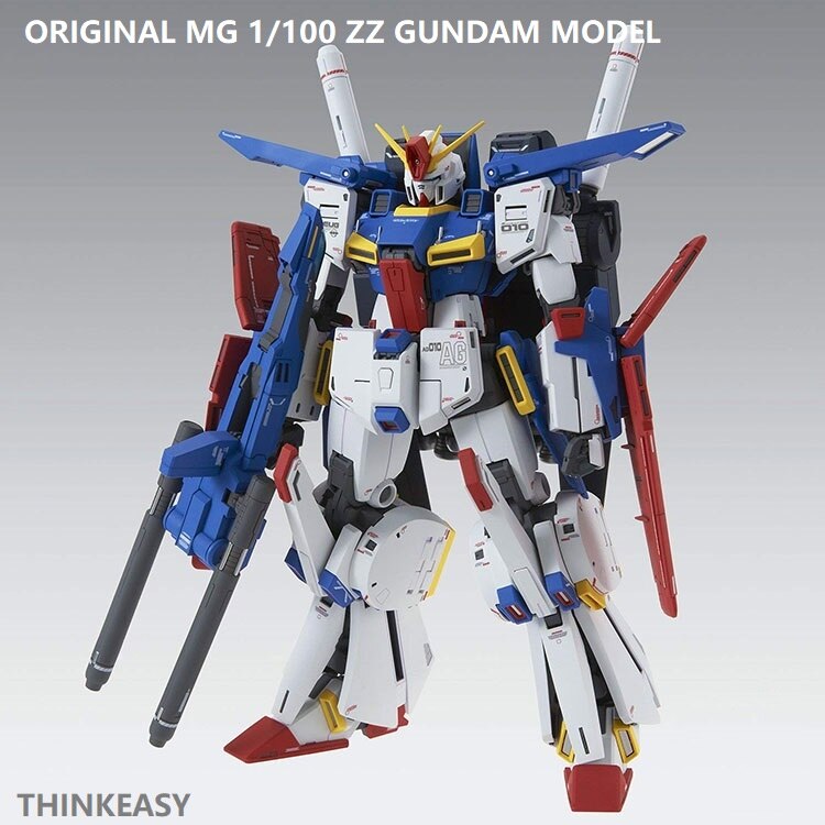Japaness Original Gundam MG 1/100 Model ZZ GUNDAM Freedom Destroy Armor Unchained Mobile Suit Kids Toys With Holder