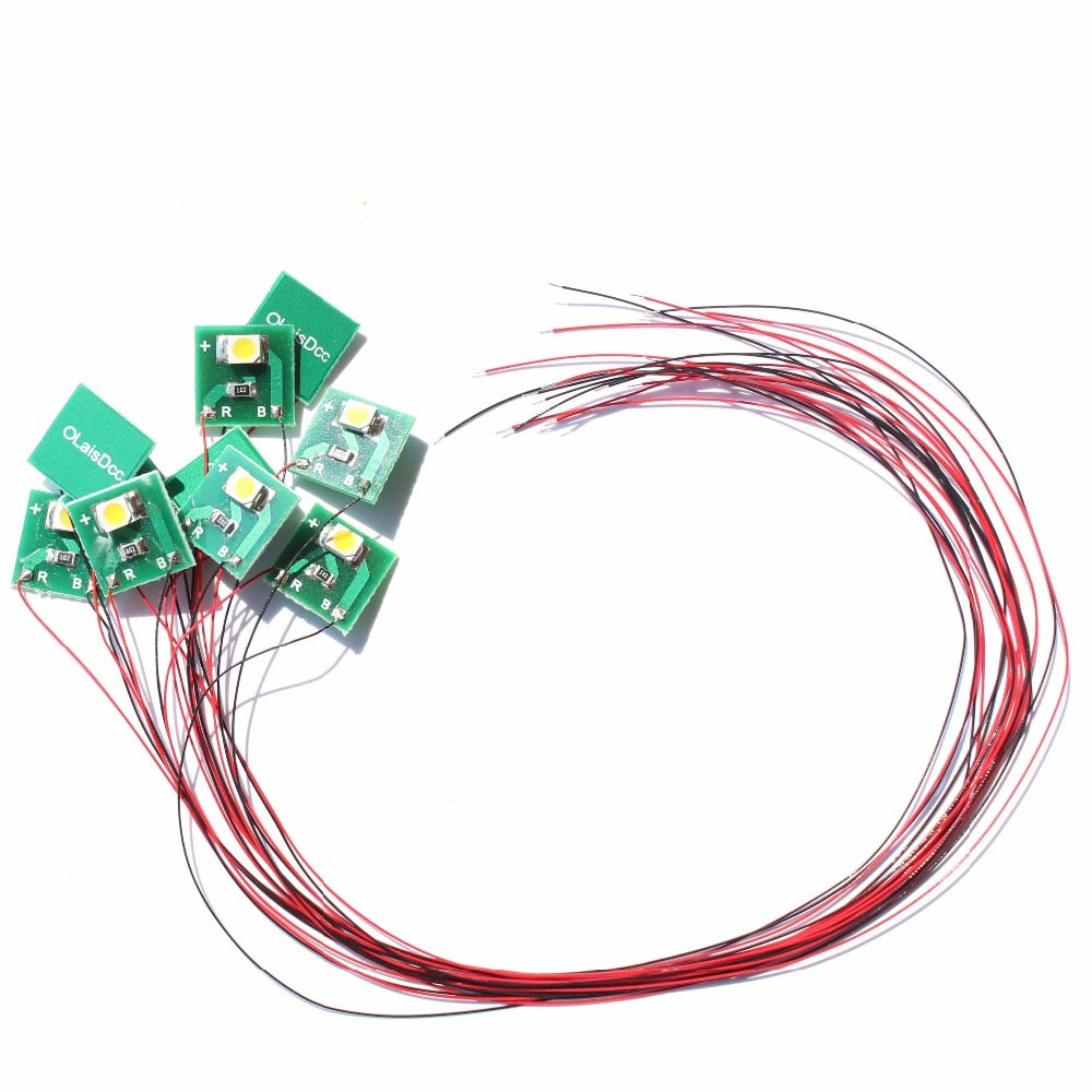 10pcs Pre Wired Warm White/Cold White/Red SMD 3528 Led Lamp Light Set 12V ~ 18V 860025/860040/860041/LaisDcc Brand