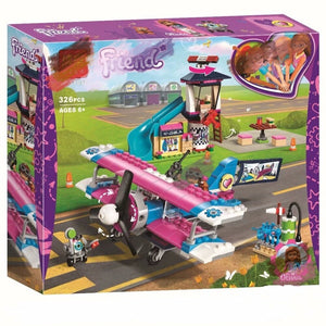 2019 Heartlake City Airplane Tour Emma Building Blocks Model Kit Compatible with Lego Friends 41343 Toys Gift for Girl Kids