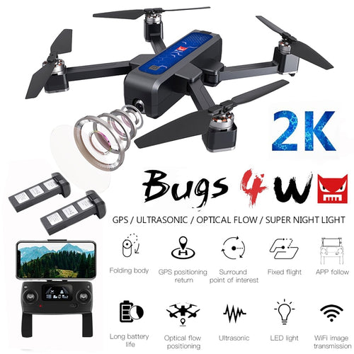 MJX Bugs 4W B4W Brushless RC Drone with Camera 4K 5G WIFI FPV GPS Ultrasonic Optical Flow Positioning Drone Foldable Quadcopter