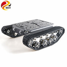 TS100 Shock Absorber Tank Car Aluminum Alloy Chassis Frame with Robotic Arm interface holes for Modification, DIY, Tank model