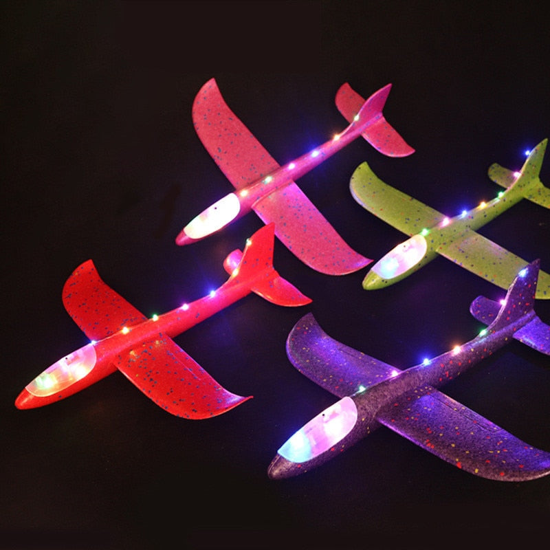 48cm Airplane Foam Toys Light Flying Mini Foam Throwing Glider Inertia DIY Aircraft Toy Hand Launch Airplane Model Toys