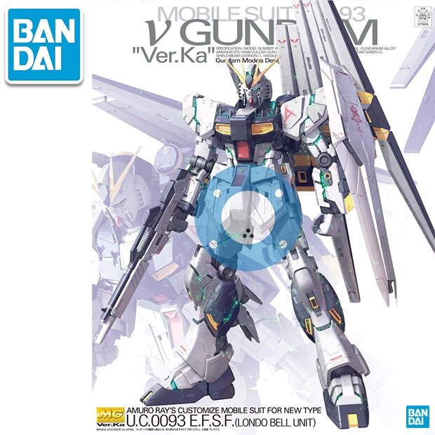 Japaness BANDAI Original Gundam MG 1/100 Model RX-93 V GUNDAM Ver.Ka STYLE Mobile Suit Kids Toys