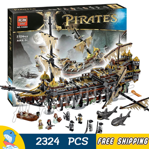 2324pcs Battle Ship Pirates of the Caribbean Silent Mary Flagship 10680 Model Building Blocks Bricks Toys Compatible With Lego