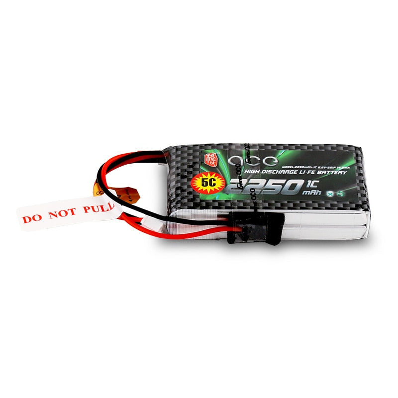 Gens ace 2250mAh 6.6V 2S 2S1P LiFe Battery Pack with BBL1 Futaba 3P Plug for 14SG 4PLS T8J Remote Control