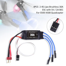 4PCS 30A ESC 2-4S Lipo Brushless 30A ESC With 5V / 2A BEC For S500 X500 Quadcopter Safe poweron function Program Setting Items
